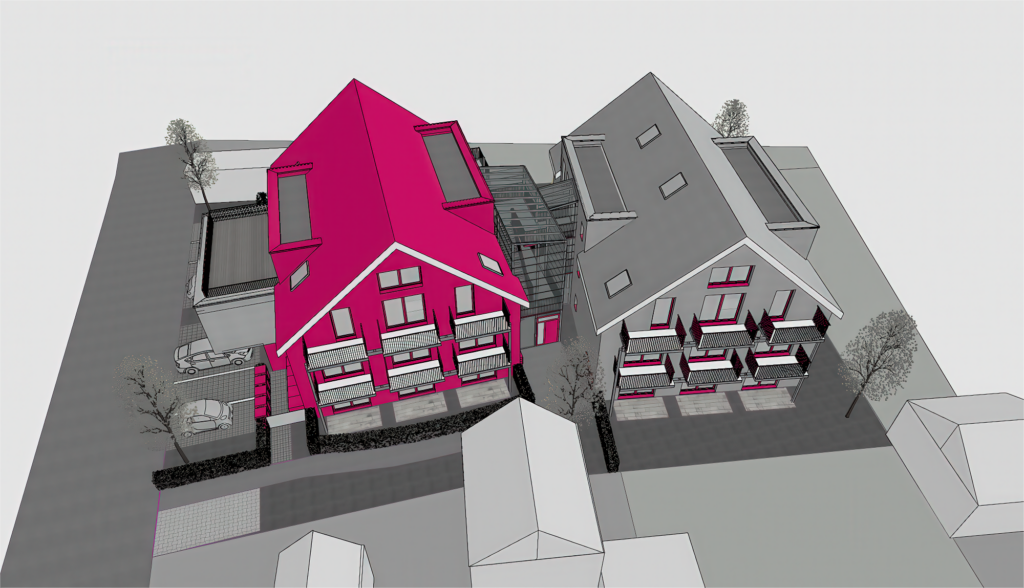 Anton und Berta Bauprojekt - Entwurfsansicht